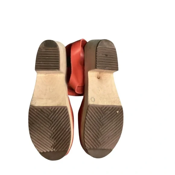 Torpatoffeln Swedish Leather Mary Jane Clog Wooden Heel-Size 41 - Picture 5 of 5